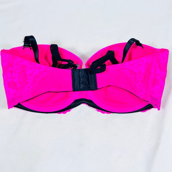 La Senza Bra Lot 2 Size 34DD Pink Black Padded Sheer Underwire Push Up Lace New - Picture 12 of 16